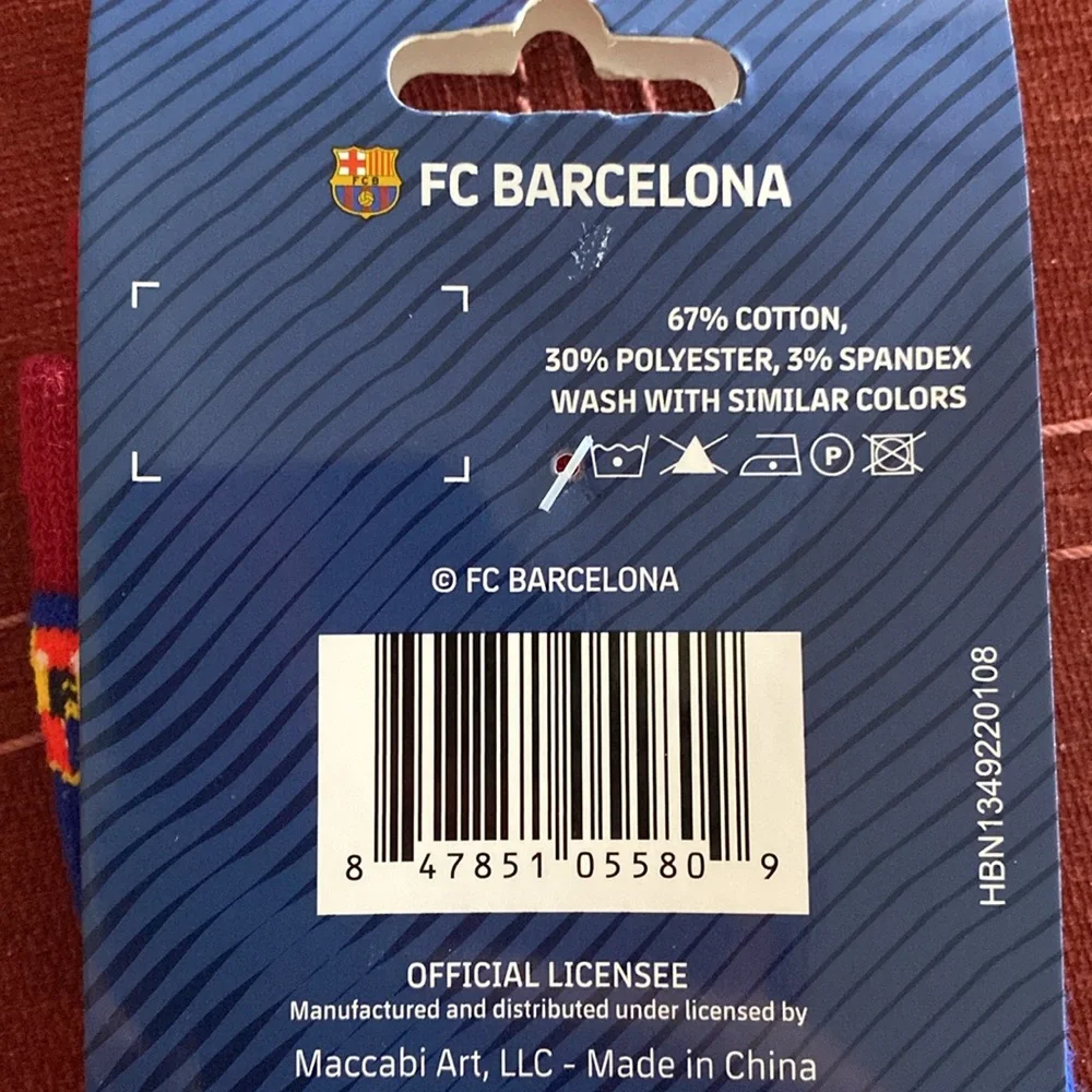 🆕MACCABI ART: BARCA- FC Barcelona Soccer/Futbol Team Logo Socks Mens Sz 9-13